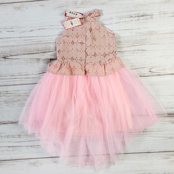 PatPat Pink Halter Lace and Tulle Formal Party Dress sz 5-6Y New - Picture 2 of 6